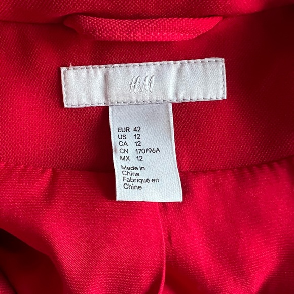 H&M Red Double-Button Blazer Size 12 - Picture 7 of 7